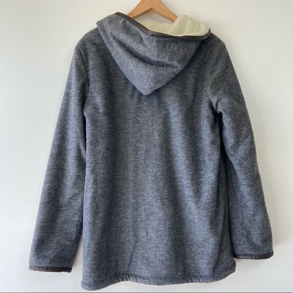 Soft Surroundings Button Up Shearling Wool Coat - image 2